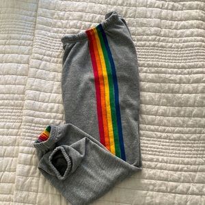 Aviator Nation Womens 5 Stripe Sweatpants Heather Grey XS